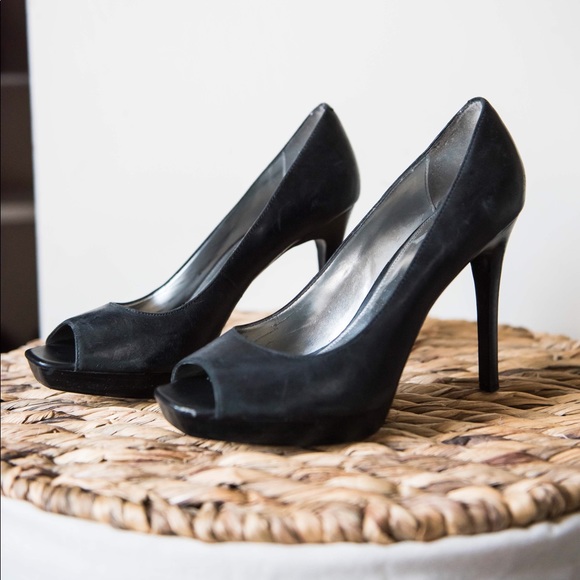 Calvin Klein Shoes - Calvin Klein Black Open-toe Pumps